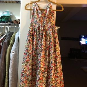 J Crew Liberty Midi Dress- vibrant floral pattern